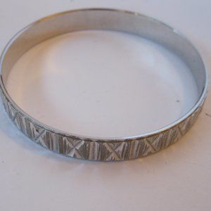 Vintage Trifari Silver X Bracelet Bangle